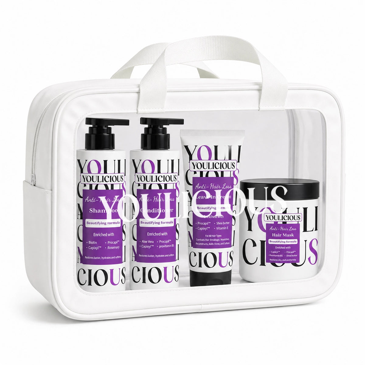 Youlicious (Hair reset routine) - Shampoo + Conditioner + Hair Mask + Leave In + bag free