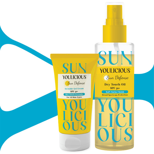 Youlicious Sun Defense Invisible SPF 50+ Gel Cream 60gm + Dry Touch Oil 200ml (Promo Pack)