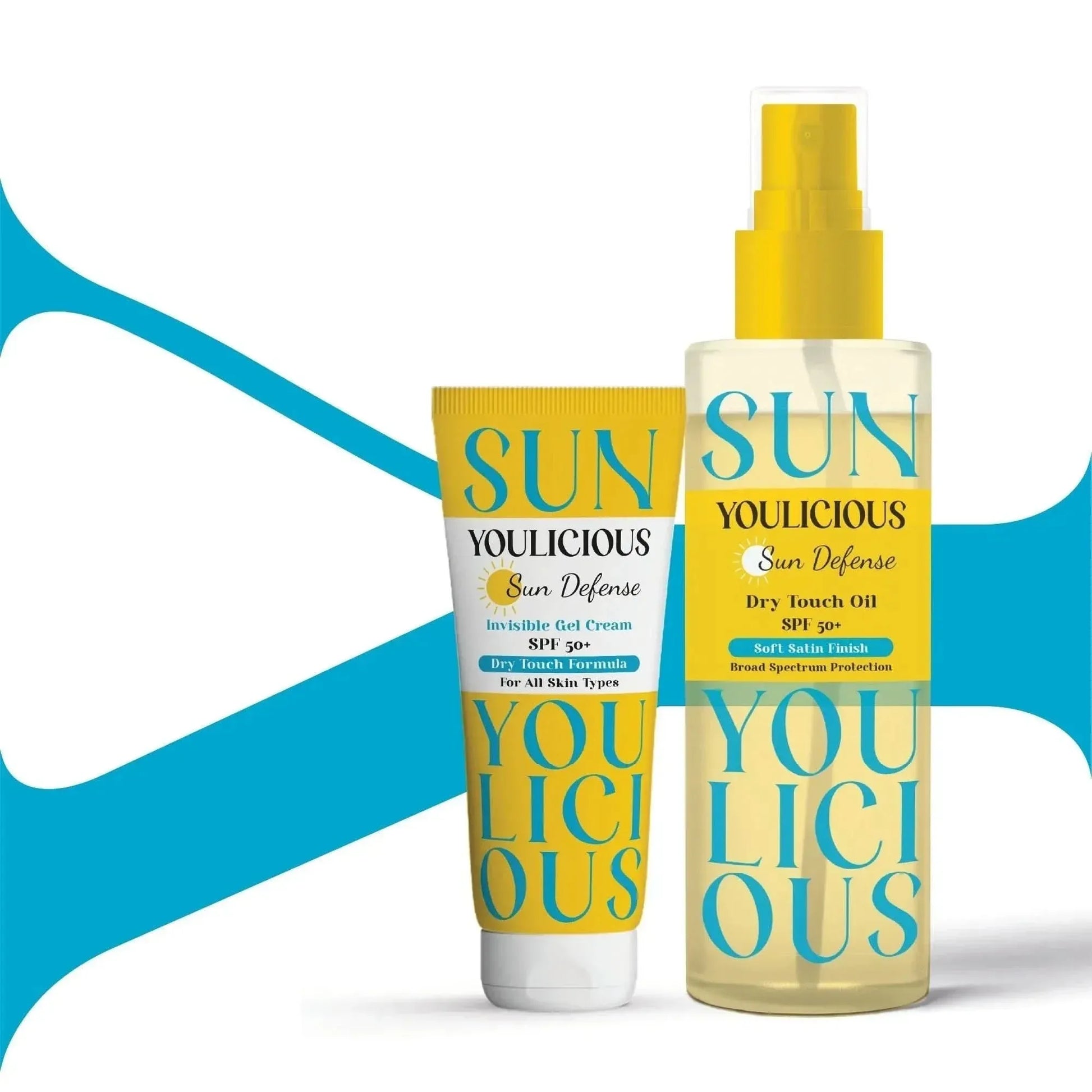 Youlicious Sun Defense Invisible SPF 50+ Gel Cream 60gm + Dry Touch Oil 200ml (Promo Pack) - Youlicious 